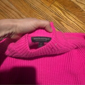 Banana Republic Vibrant Pink Cowl Neck Cashmere NEW Sweater